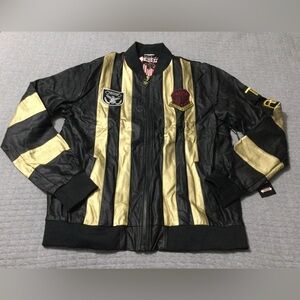 World of Troop Men’s Black Gold Lightweight Moto Jacket